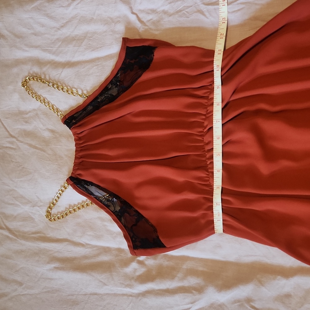 Eunishop High Low Dress w/ Gold Chain Straps - Picture 9 of 14